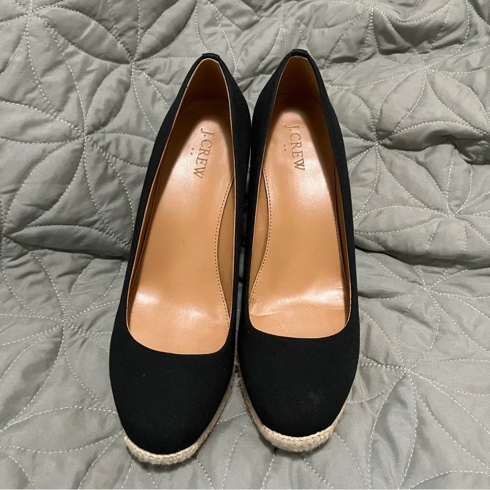 J Crew Canvas espadrille wedges Platform with Jute Size 9 - Picture 2 of 8